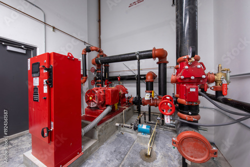 Obraz na plátně Indoor water pump for fire protection system
