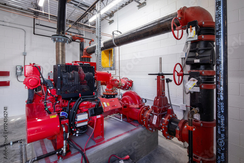 Bilde på lerret Indoor water pump for fire protection system