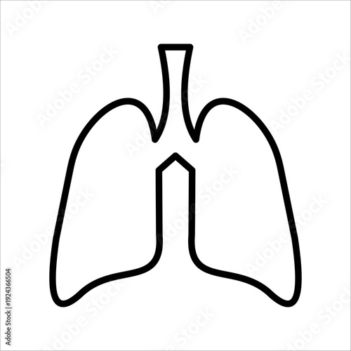 Lungs Icon. Symbol isolated white background. vector illustration. color editable.
