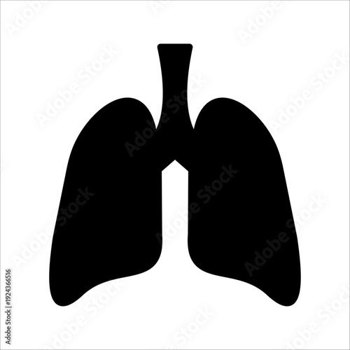 Lungs Icon. Symbol isolated white background. vector illustration. color editable.