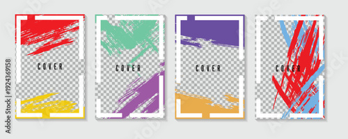 Trendy poster design with dynamic brush stroke illustration for poster, invitation, gift card, coupon, book cover.