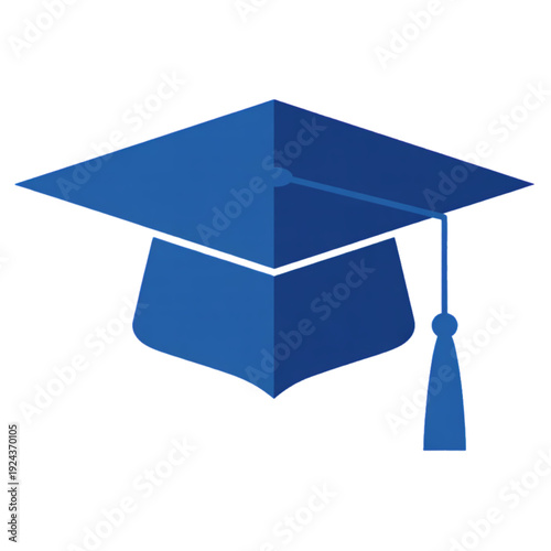 A blue graduation cap, also known as a mortarboard, symbolizes achievement, academic success, and the transition to a new chapter in life.