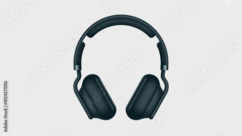 Black headphones on a white background create a powerful visual contrast that highlights simplicity, elegance, and modern design.