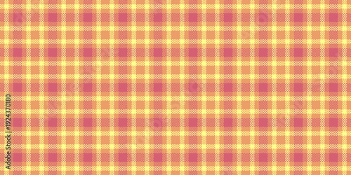 Wrapping fabric plaid textile, uniform texture seamless pattern. Coat check tartan background vector in orange and yellow colors.