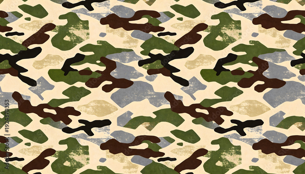 Fototapeta premium Classic camouflage pattern texture with muted earthy tones