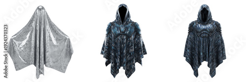 Foto Game stealth cloak isolated on white background no shadow, RPG invisibility cloa
