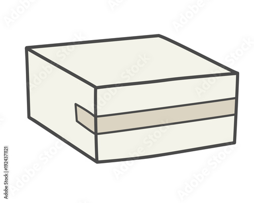 Closed cardboard box sealed with tape.