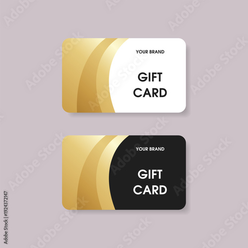 Two stylish gift card templates with gold accents for corporate branding and marketing promotions.