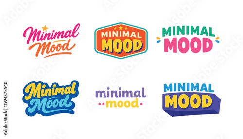 Clean modern holiday banner illustration displaying modern lettering logo set for Minimal Mood, professional logo-style