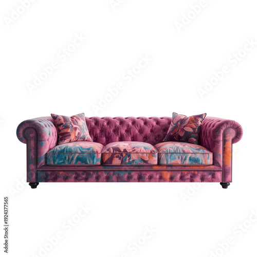 Elegant Sofa in a Simple Room With Two Pillows at Evening Time