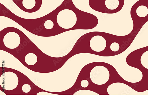 Wallpaper Mural Retro Abstract Pattern with Rhythmic Flowing Shapes and Vintage Colors Torontodigital.ca