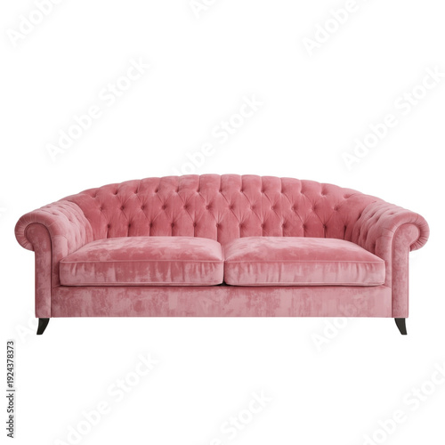 Pink Sofa With Tufted Design in a Studio Setting for Comfortable Seating and ...