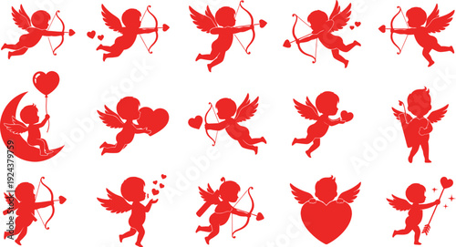 Valentine's Day cupids. love and angels. 