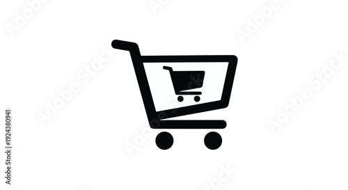 Shopping cart icon ecommerce symbol on white background online store checkout concept