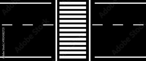 Crosswalk. Pedestrian Crossing Road. Zebra Crossing. Vector Illustration.