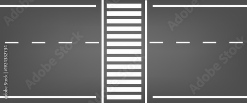 Crosswalk. Pedestrian Crossing Road. Zebra Crossing. Vector Illustration.