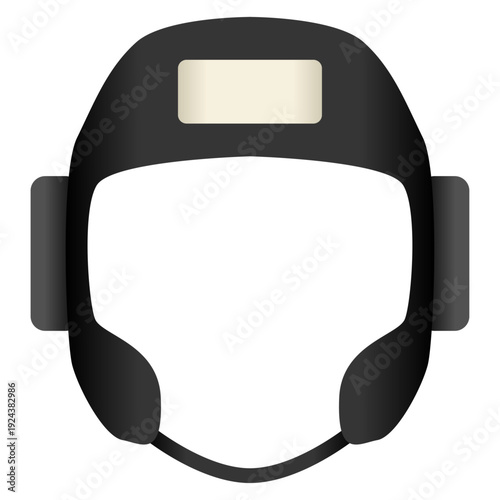 ボクシングやキックボクシング等の格闘技、スポーツ、運動で頭を守る為に付けるヘッドギアをグラデーションの効果を付けてデザインしたベクターのイラストのグラフィックの素材