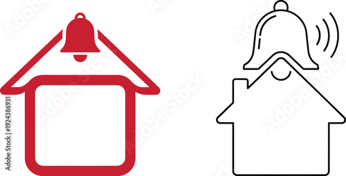 Smart home security system icon set