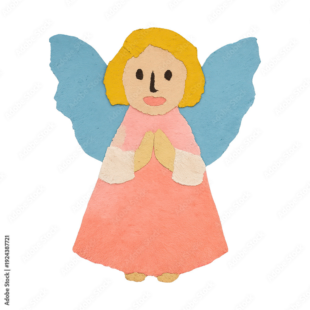 Naklejka premium PNG Colorful handmade angel illustration
