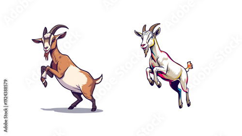 jumping goat vector