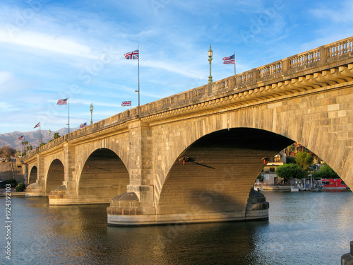 Photography London Bridge in Lake Havasu, old historic bridge rebuilt with original stones