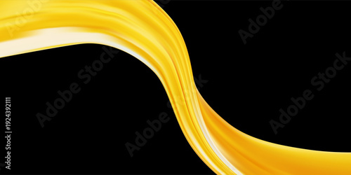 One stripes ribbon golden graphic with a gold wave curve.