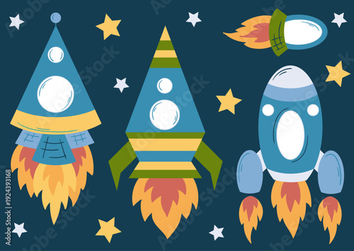 Set of cute illustration. Perfect for kids designs, posters, stickers