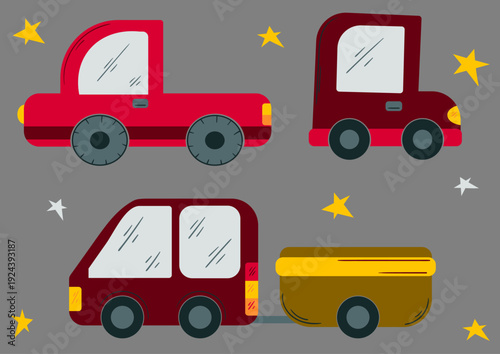 Set of cute illustration. Perfect for kids designs, posters, stickers