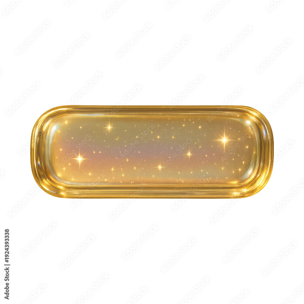 Fototapeta premium PNG Golden glowing rectangular frame