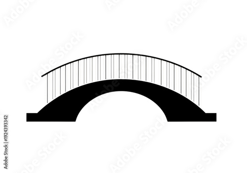 A grayscale image of a bridge isolated on transparent background