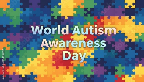 Vibrant puzzle pieces celebrating World Autism Awareness Day