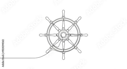 Ship Wheel Isolated on White Background