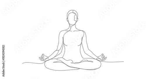 Woman Meditating in Lotus Position on White Background