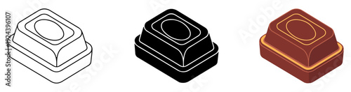 chocolate candy dessert icon set