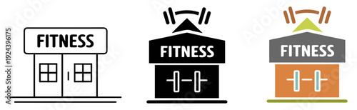 gym fitness center building icon