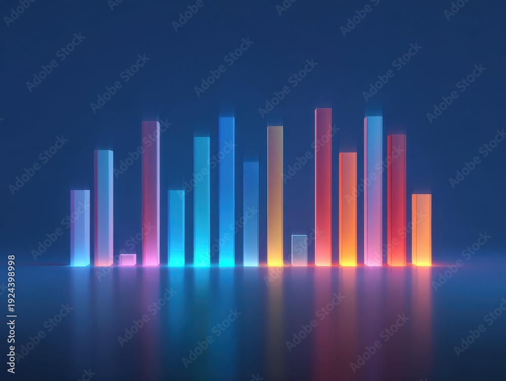 Fototapeta premium equalizer bars glow isolated on a blue background