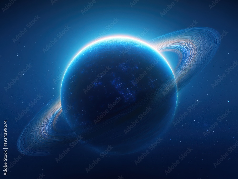 Fototapeta premium planet rim light isolated on a blue background
