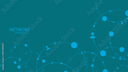 Network of interconnected nodes and pathways on a digital background Vector illustration.