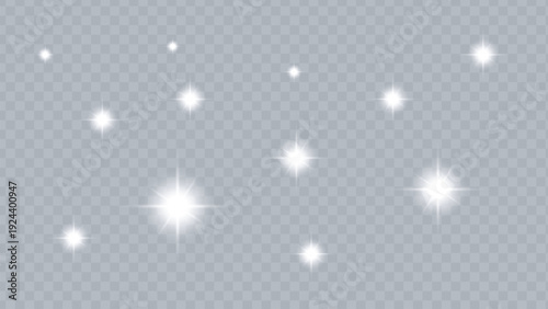 A cluster of bright stars scattered across a dark and uniform cosmic background Vector illustration.