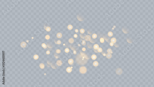 Cluster of soft glowing lights against a translucent background Vector illustration.