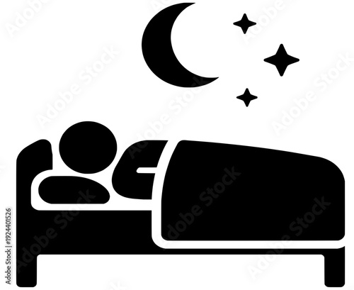 Peaceful Sleep Silhouette With Moon And Stars Vector
