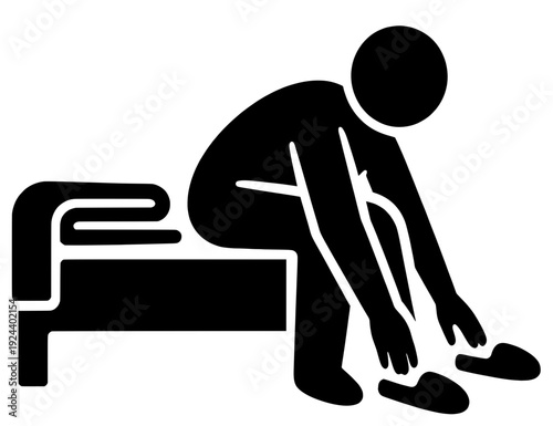 Evening Undressing Ritual Silhouette With Slippers Vector
