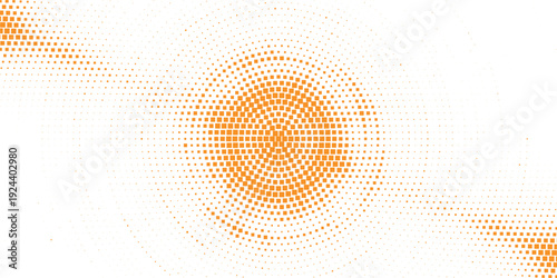Orange Circular Pixel Gradient Abstract Background Vector for Creative Marketing Design, Perfect for advertising banners, product promotions, social media posts and vibrant website headers