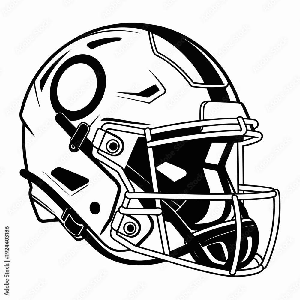Fototapeta premium american football helmet illustration featuring a custom team logo, perfect for representing sports rankings, championship titles, and competitive league standings in designs.