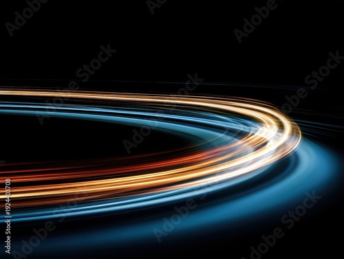 motion blur light lines isolated on a blue background