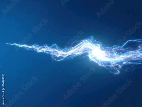 energy trail behind object isolated on a blue background