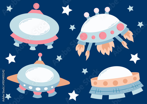 Set of cute illustration. Perfect for kids designs, posters, stickers