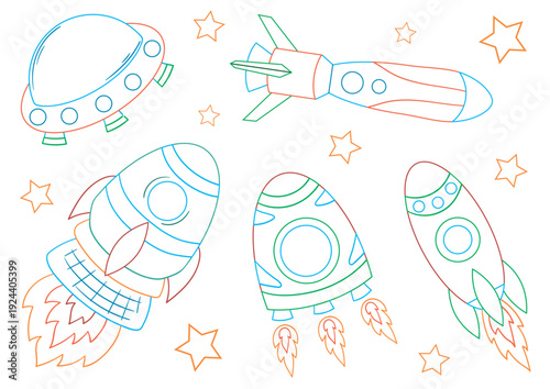 Set of cute illustration. Perfect for kids designs, posters, stickers