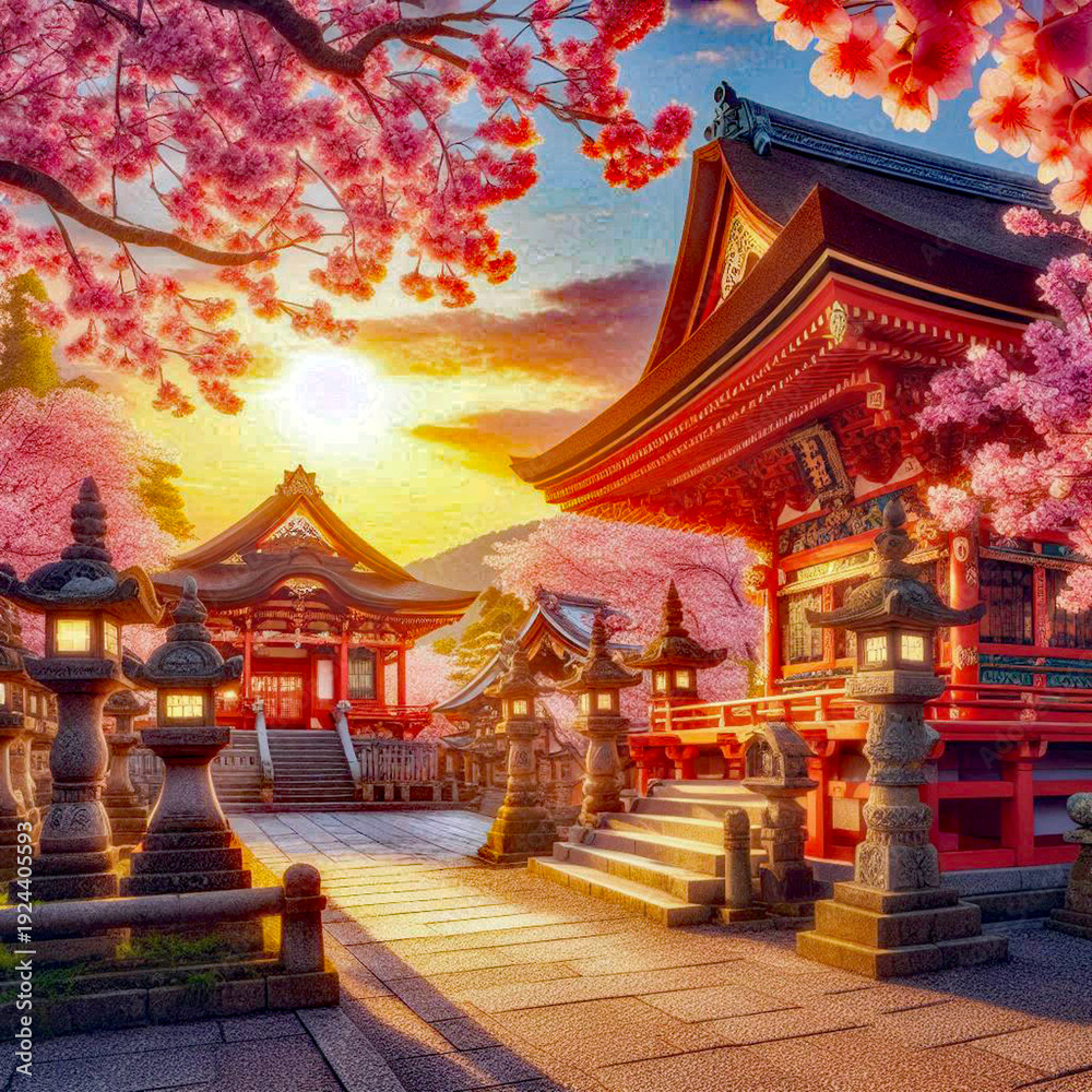 Fototapeta premium 満開の桜と古都[30]