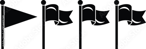 Pakistan flag silhouettes set, crescent and star national symbol isolated on white background vector illustration collection